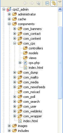 Parte do site do componente instalado